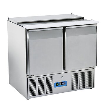 Saladette med 2 dörr gn 1/1 och lock, 6x gn 1/3 + 2x gn 1/4 h=150 mm, 0°/+8°c