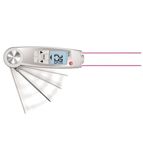 Multi-purpose infraröd och infällbar termometer upp till +250°c