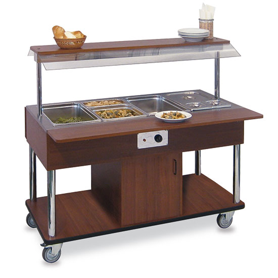 Bain-marie buffé 4x gn 1/1 på hjul, +60°/+90°c
