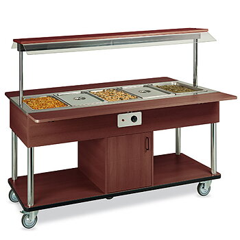 Bain-marie buffé 5x gn 1/1 på hjul, +60°/+90°c