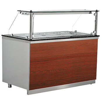 Bain-marie disk med vertikal front glas, 4x gn 1/1
