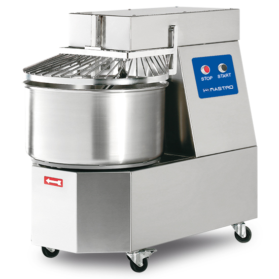 Spiral mixer på hjul, 30 kg/41 liter, 1 hastighet, gjort av rostfritt stål , 400v - 2