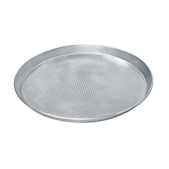 Rund form för pizzor ø 320 mm in aluminium, perforerad ø 3 mm - 2