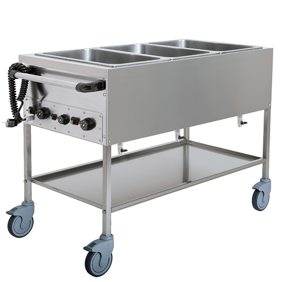 Bain-marie vagn med 3 hos gn 1/1 h=150 mm, 3 temperaturer - 2