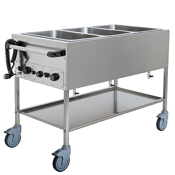 Bain-marie vagn med 3 hos gn 1/1 h=150 mm, 3 temperaturer