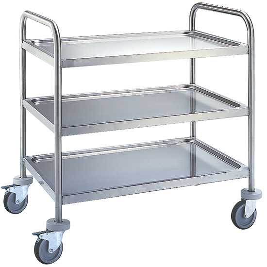 Serveringsvagn in rostfritt stål med 3 nivåer 780x430 mm - 2