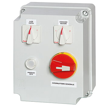 Hastighetsbegränsare med gas ventil, 2 hastigheter, 400 v, max 2,20 kw, med strömbrytare