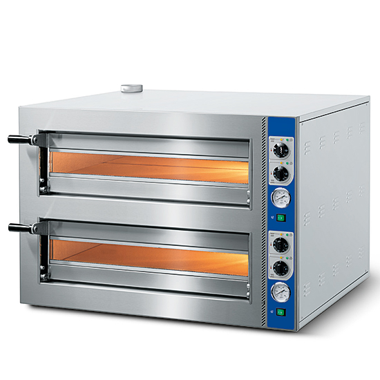 Elektrisk pizzaugn för 4+4 pizzor ø 350 mm, mekanisk kontroll