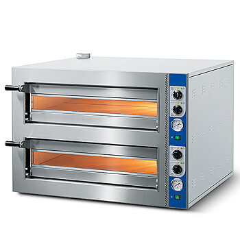 Elektrisk pizzaugn för 4+4 pizzor ø 350 mm, mekanisk kontroll