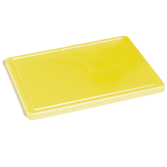 Skärbräda för poultry med avrinningsspår, 400x300 mm - yellow färged