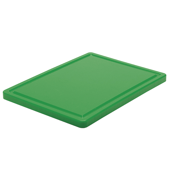 Skärbräda för grönsakss med avrinningsspår, 400x300 mm - green färged