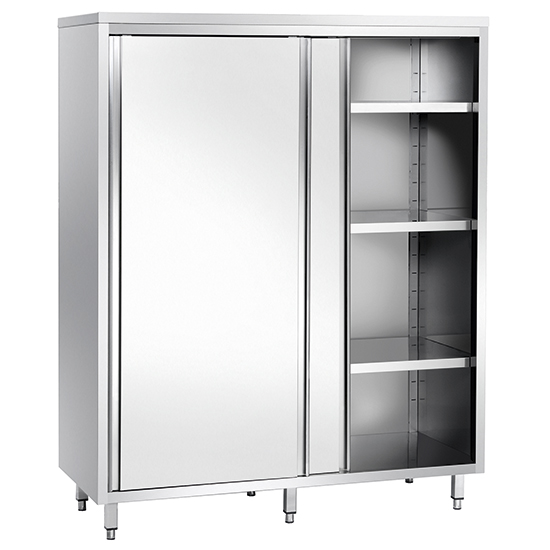 Högt förvaringsskåp med skjutdörr och 3 hyllor , 1000x600 mm