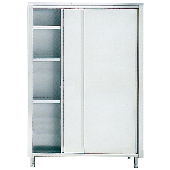 Högt förvaringsskåp med skjutdörr och 3 hyllor , 2000x600 mm
