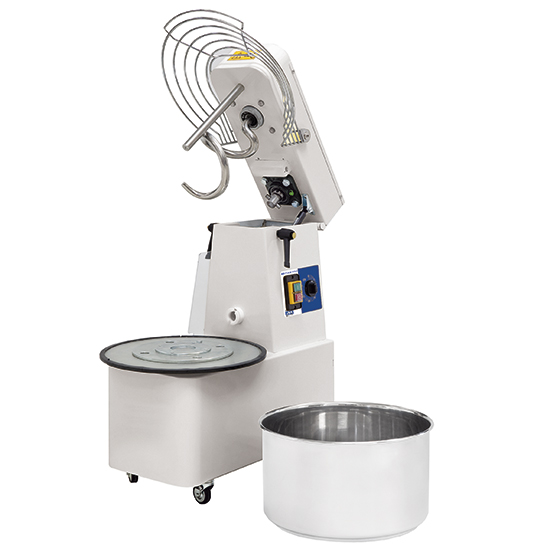 Spiral mixer på hjul, 35 kg/41 liter, 1 hastighet, med timer och extracbänk skål - 2