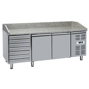 Pizzabord med 2 dörrar 600x400 mm, 7 lådor EN