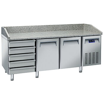 Pizzabord 2025 mm med 2 dörrar 600x400 mm, 7 lådor EN