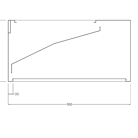 Väggmonterat huv med luftgardin, 900x900 mm - 2