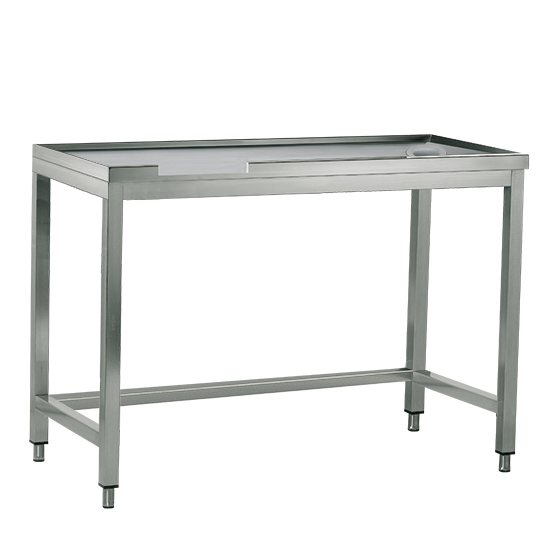 Sorteringsbord med hål, för vänster maskinavgång, W = 1600 mm
