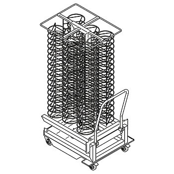 Tallriksvagn för 20x gn 2/1 ugn s, 100x ø 310 mm