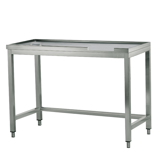 Sorteringsbord med hål, för maskinutgång höger, B = 1600 mm