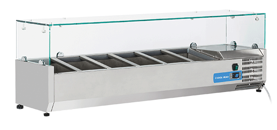 Kyldisk för pizzabänk +2°/+8°C kylmedium R600a, 6xGN1/4, 1400x335x440mm
