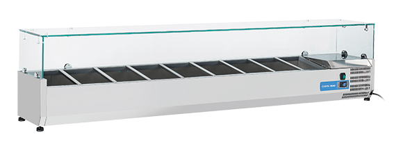 Kyldisk för pizzabänk +2°/+8°C kylmedium R600a, 10xGN1/4, 2000x335x440mm