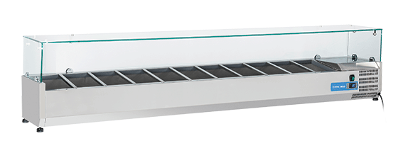Kyldisk för pizzabänk +2°/+8°C kylmedium R600a, 11xGN1/4, 2200x335x440mm