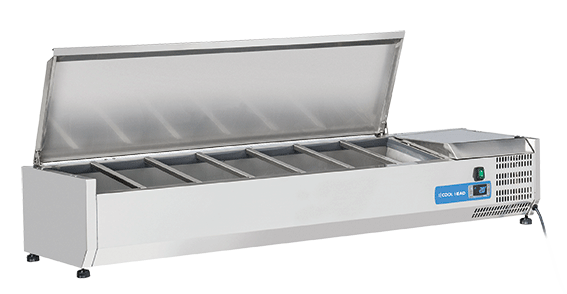 Kyldisk för pizzabänk +2°/+8°C kylmedium R600a, 7xGN1/4, 1500x335x281mm