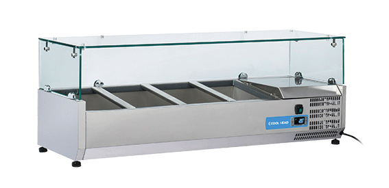 Kyldisk för pizzabänk +2°/+8°C kylmedium R600a, 3xGN1/3 + 1xGN1/2, 1200x395x440mm