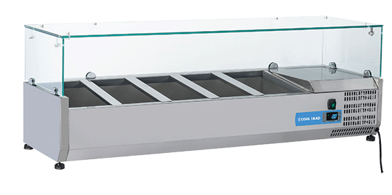 Kyldisk för pizzabänk +2°/+8°C kylmedium R600a, 5xGN1/3, 1300x395x440mm