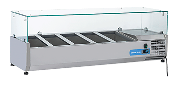 Kyldisk för pizzabänk +2°/+8°C kylmedium R600a, 5xGN1/3, 1300x395x440mm
