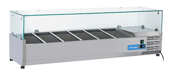 Kyldisk för pizzabänk +2°/+8°C kylmedium R600a, 6xGN1/3, 1400x395x440mm