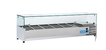 Kyldisk för pizzabänk +2°/+8°C kylmedium R600a, 5xGN1/3 + 1xGN1/2, 1500x395x440mm