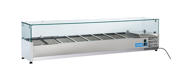 Kyldisk för pizzabänk +2°/+8°C kylmedium R600a, 8xGN1/3, 1800x395x440mm