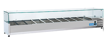 Kyldisk för pizzabänk +2°/+8°C kylmedium R600a, 10xGN1/3, 2200x395x440mm