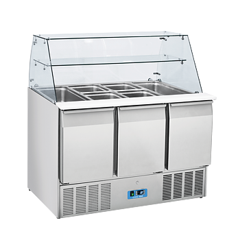 Saladette 0°/+8°C kylmedium R290, 1365x700x1295mm