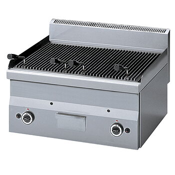 Gas driven lavastens grill, bänk