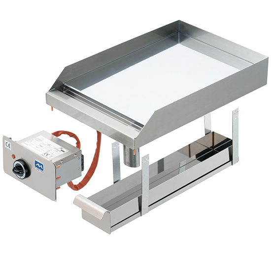 Drop-in elektriskt stekbord, slät kromad platta - 3