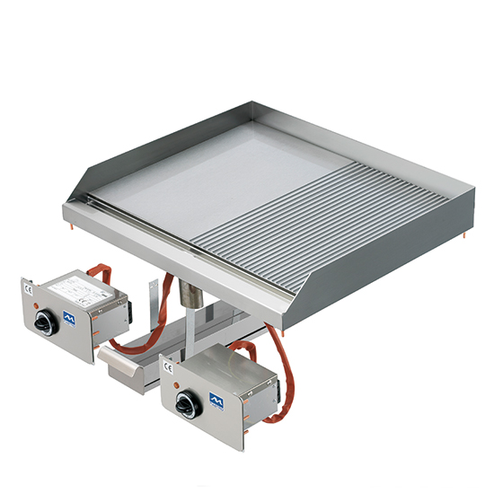 Drop-in elektriskt stekbord, slät och räfflad platta - 3