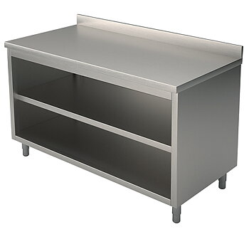 Arbetsbänk, öppen, med bakkant, 900x600 mm