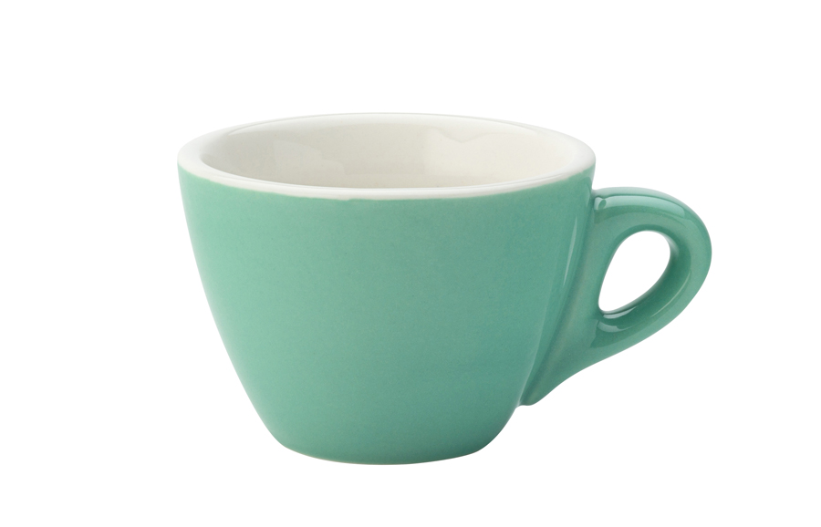 Barista Flat Vit Grön Kopp 5.5oz (16cl)