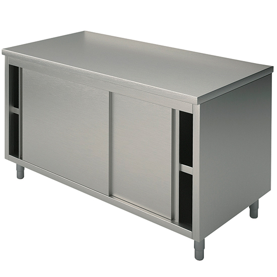 Neutral arbetsbänk med skjutdörrar, 2200x600 mm - 2