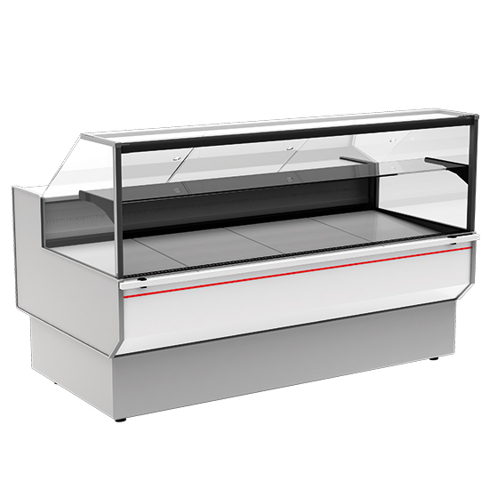 Kyldisk 1955 mm med vertikal glas front, statisk kylning, 0°/+7°c - ral9006 - 2