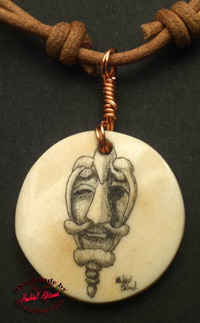 Scrimshaw Necklace Odin 1