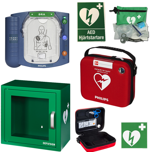 Philips Heartstart HS1. Inklusive helförsäkring, original bärväska, skyltmaterial m.m. - 2