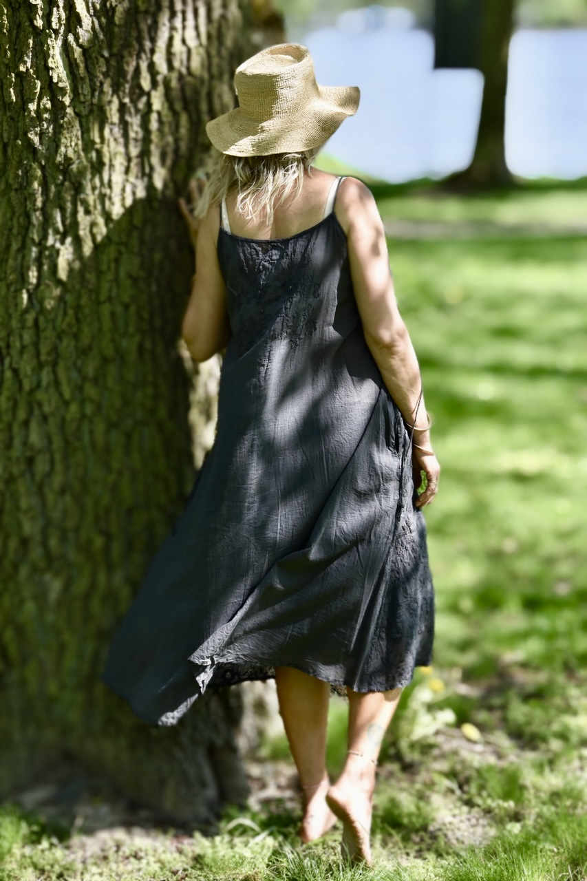 BOHO UNDIE LUXE COTTON DRESS CHARCOAL  - 3