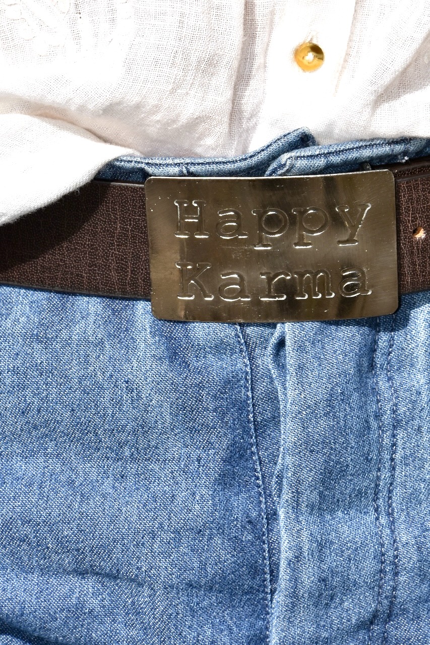 HAPPY KARMA BELT DARK BROWN 