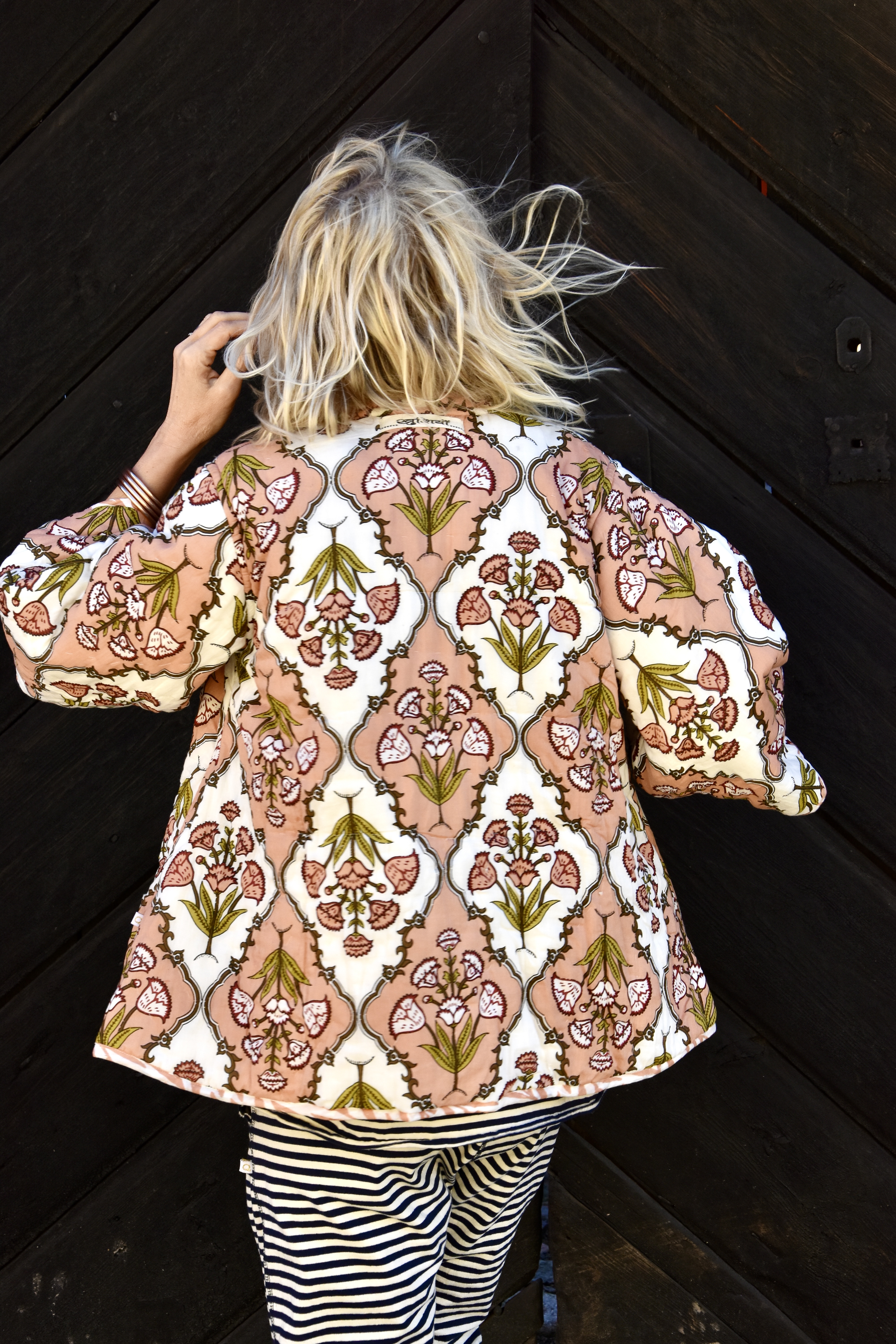ROMY QUILTED COTTON JACKET TULSI POWDER  - 5
