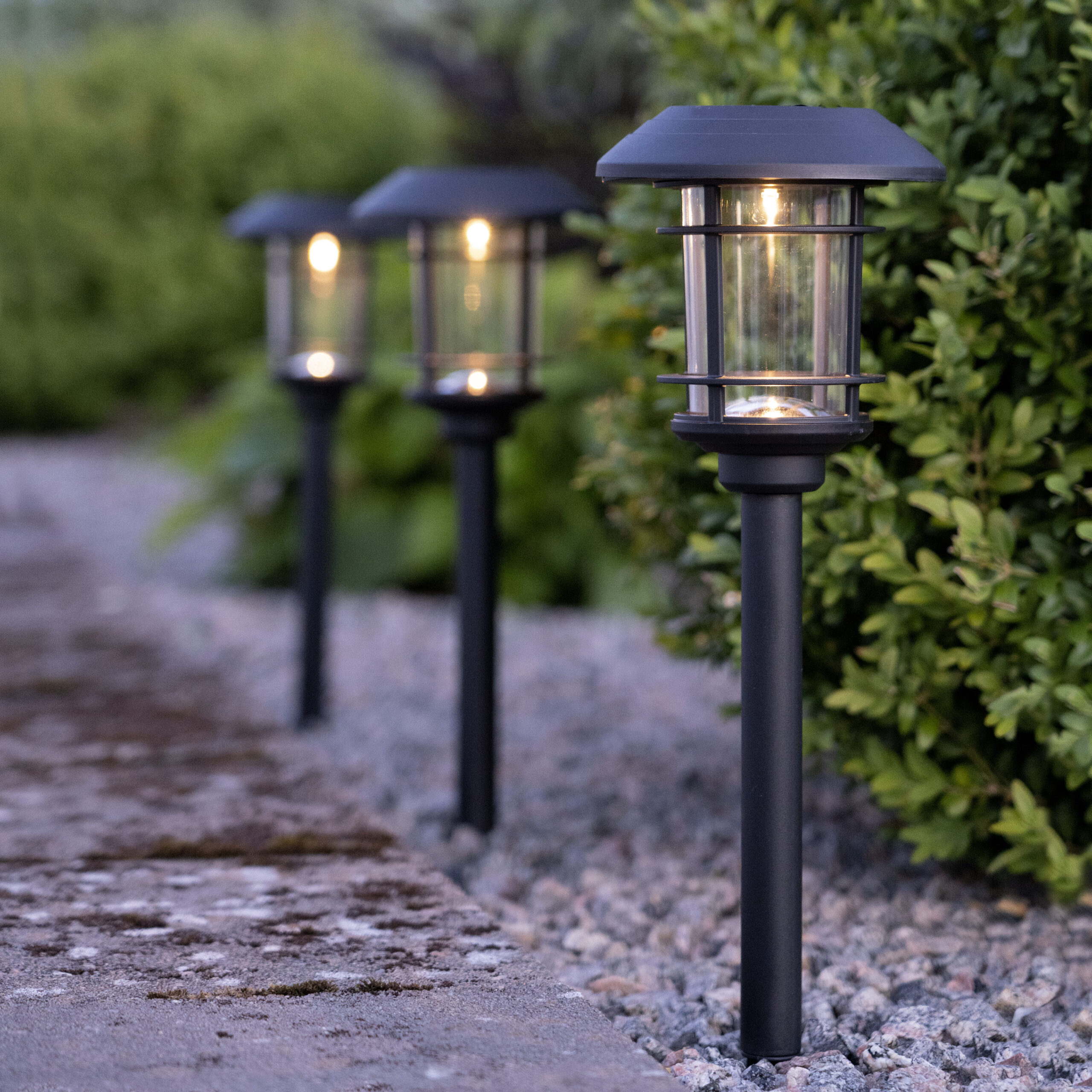 3-pack solcellslampa 34 cm