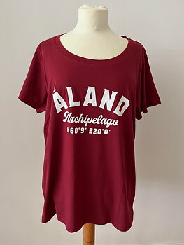 T-shirt dammodell -  maroon